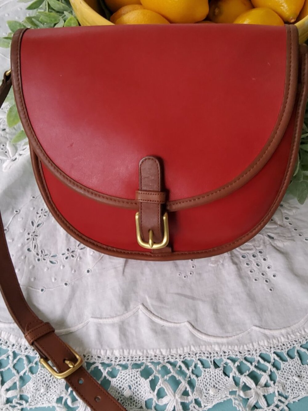 Vintage Coach Riding Spectator Crossbody in Red and Tan 6851 + Bag